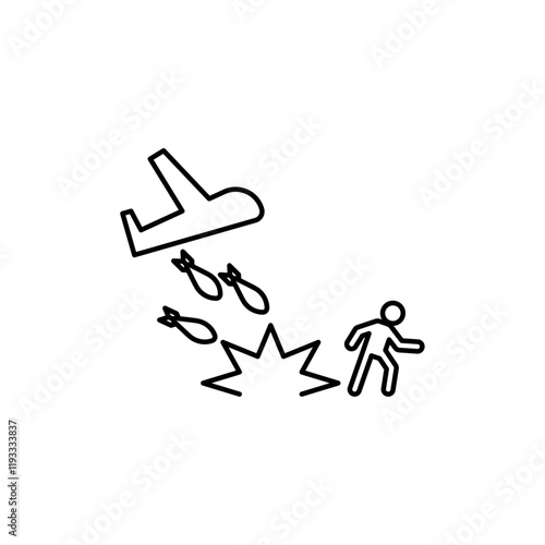war Refugee icon Flat illustration sign