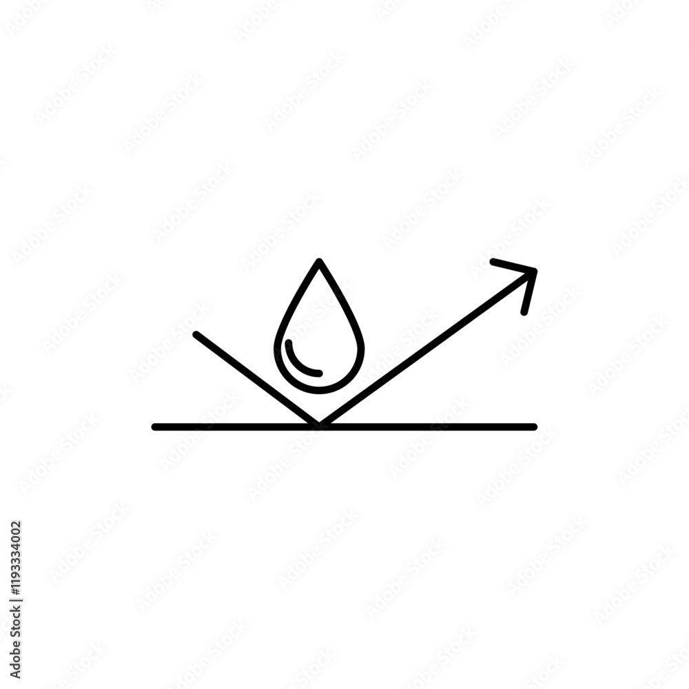 Water repellent surface icon Flat illustration sign Water repellent surface icon Flat illustration sign