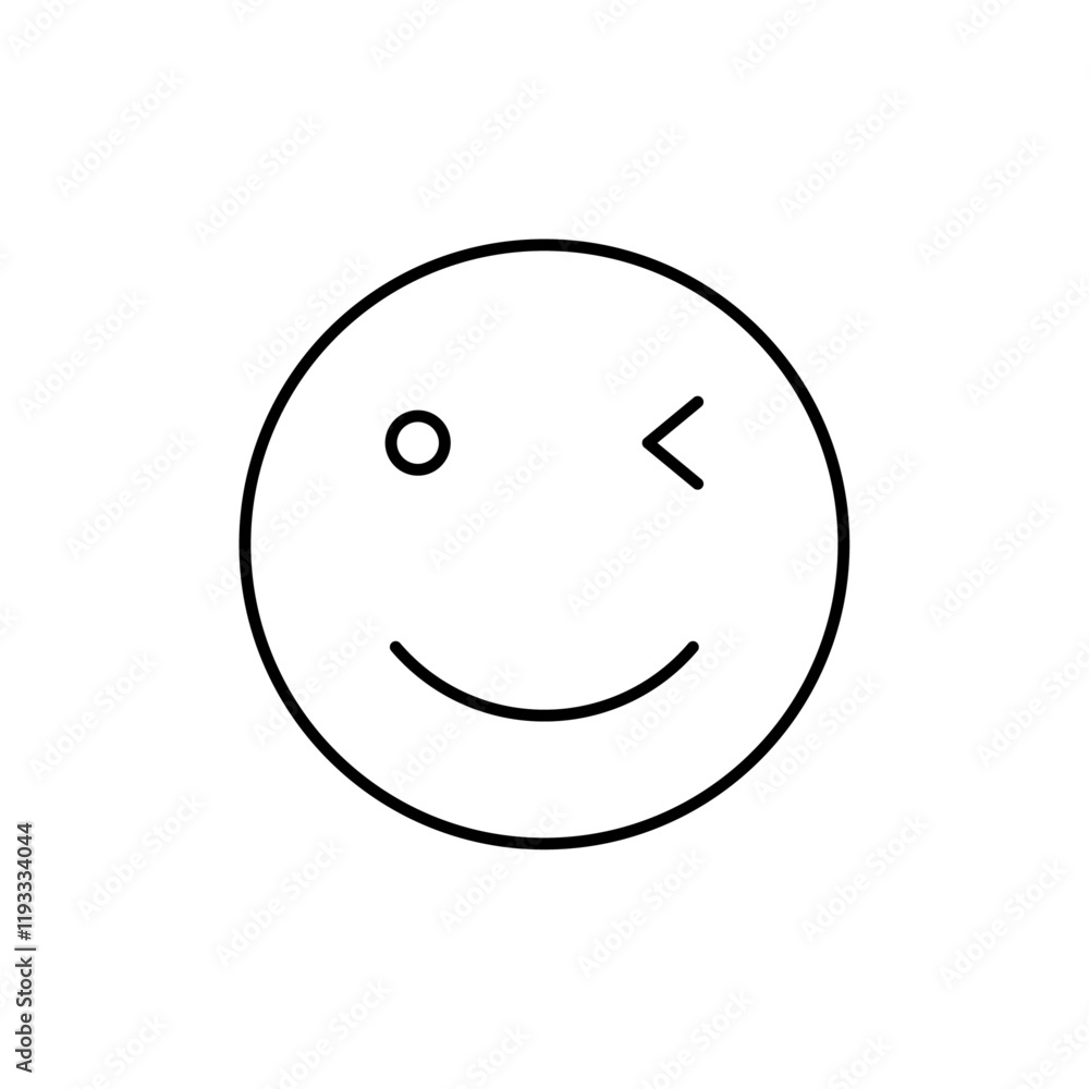 Fototapeta premium Winking eye icon Flat illustration sign