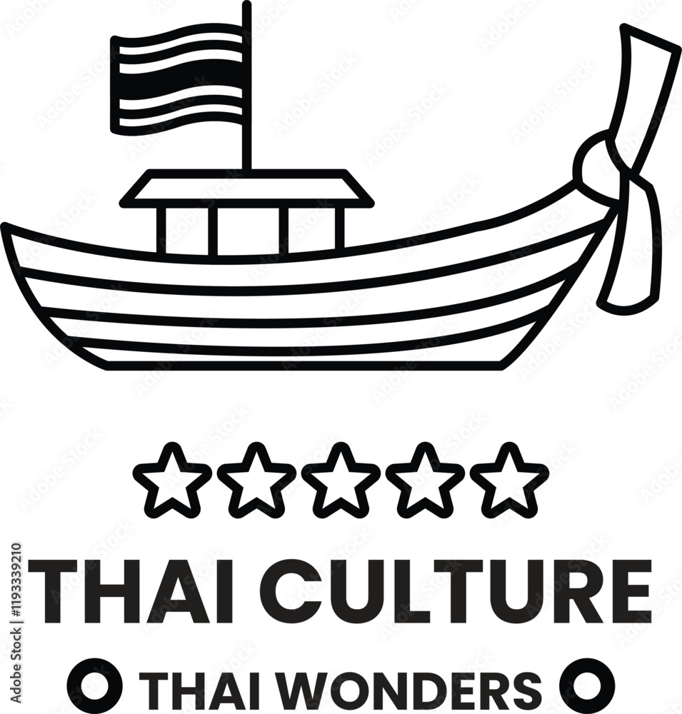 Fototapeta premium boat with a flag on it is shown with four stars