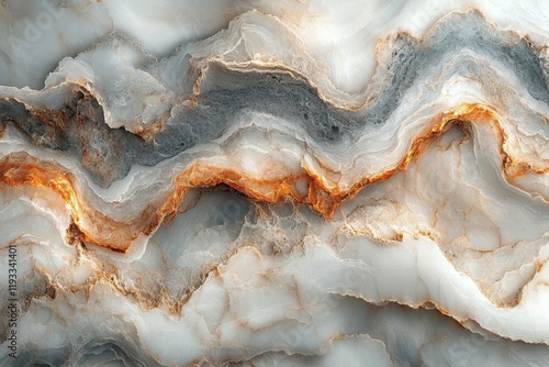 elegant marble texture with swirling patterns in soft white and gray tones, showcasing the natural beauty and smooth finish of the stone surface, ideal for backgrounds or decorative elements