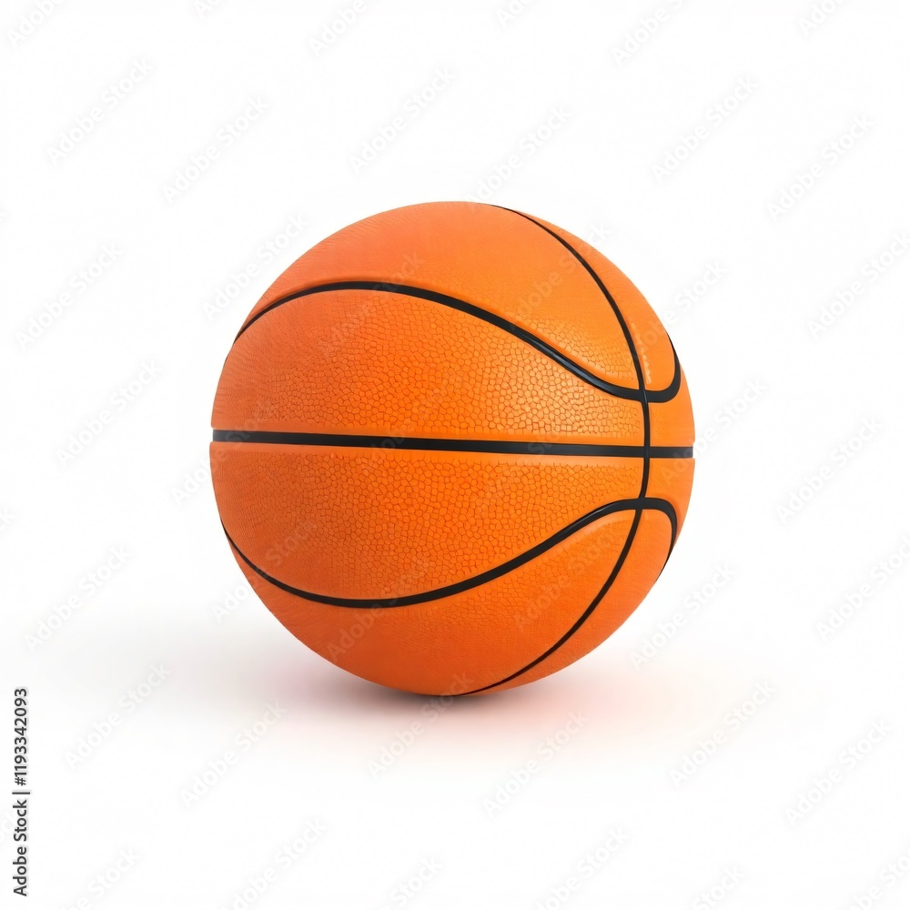 A Classic Orange Basketball on White Background A Classic Orange Basketball on White Background