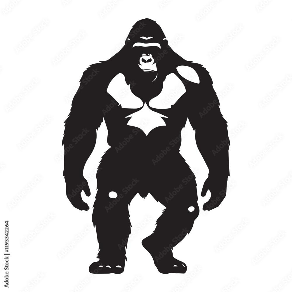 Fototapeta premium Powerful Gorilla Silhouette Standing Proudly