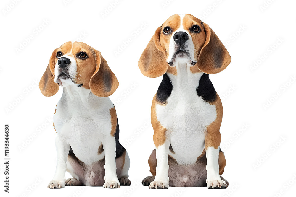 Playful beagles in a studio dog portraits indoor setting front view pet photography for animal lovers Playful beagles in a studio dog portraits indoor setting front view pet photography for animal lovers