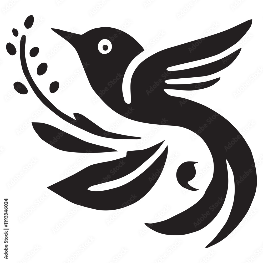 Silhouette of a bird on white background Silhouette of a bird on white background