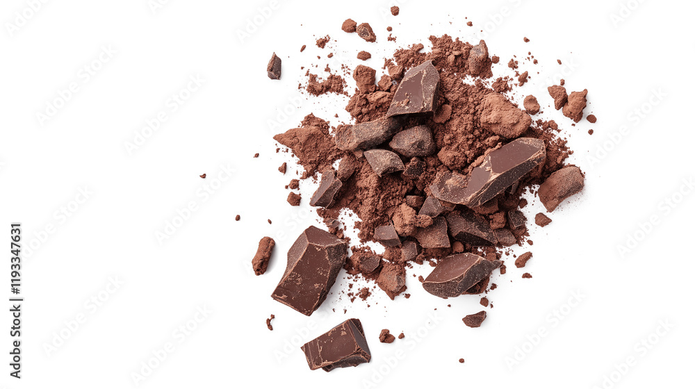 Fototapeta premium ingredient for making chocolate - cocoa isolated on a white background