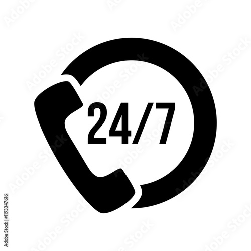 24 hours 7 days call center support icon vector template illustration design