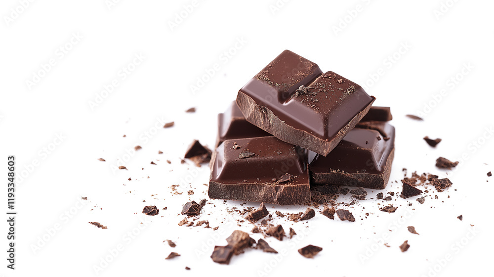 Fototapeta premium ingredient for making chocolate - cocoa isolated on a white background