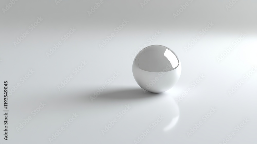 A small water droplet rests on a pure white surface, its spherical form reflecting the light in a mesmerizing manner. A small water droplet rests on a pure white surface, its spherical form reflecting the light in a mesmerizing manner.