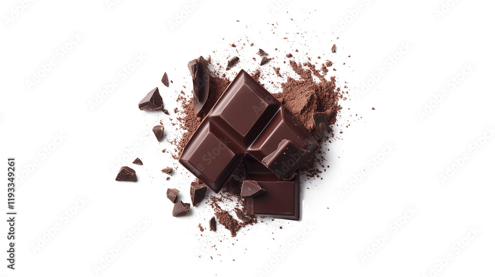 Fototapeta premium ingredient for making chocolate - cocoa isolated on a white background
