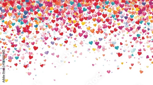 Colorful decorative hearts for playful valentine's day celebration and creative design.