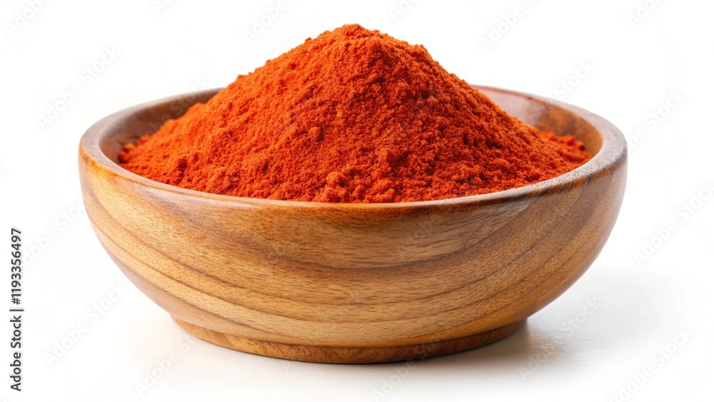 Wooden bowl with paprika isolated on white background
Wooden bowl with paprika isolated on white background