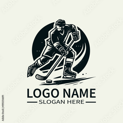 ice hockey vector logo design, Hipster Design. Emblems, poster templates. Vector illustration