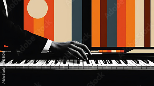 Elegant Music Performance with Modern Art Geometric Background Design