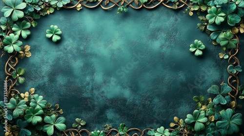 Elegant celtic border template with irish motifs for holiday day design