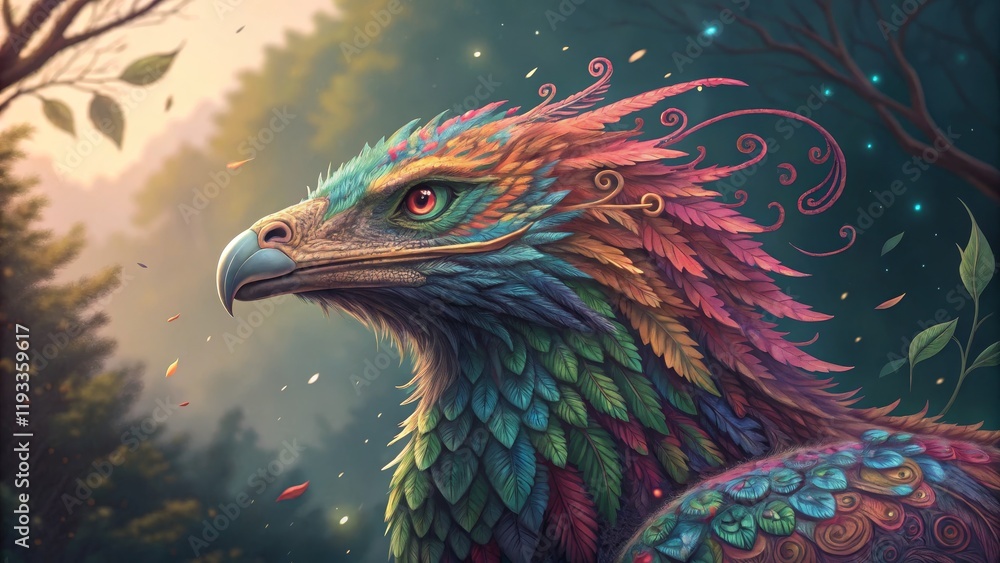Rainbow Eagle Digital Painting, Fantasy Bird, Mystical Forest, Colorful Feathers Digital Art, Fantasy Art Rainbow Eagle Digital Painting, Fantasy Bird, Mystical Forest, Colorful Feathers Digital Art, Fantasy Art