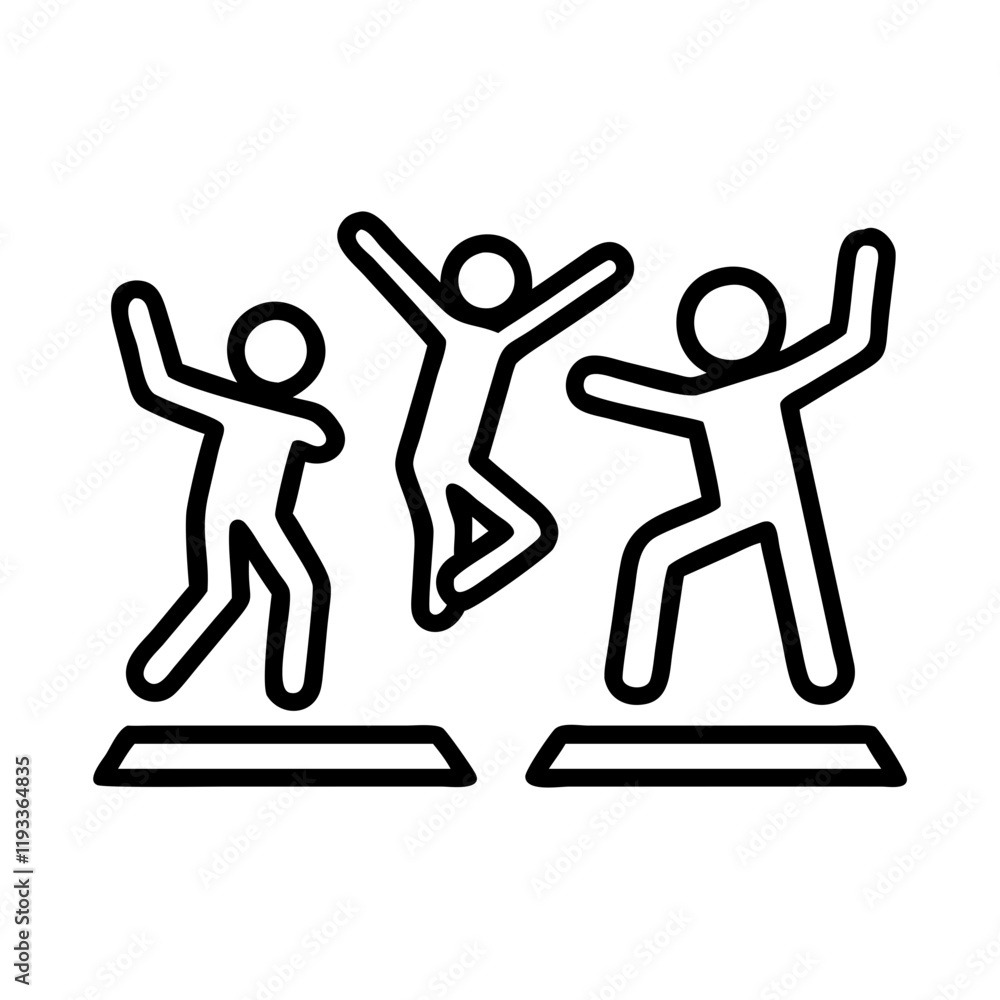 aerobics class icon, aerobics class line art - simple line art of aerobics class, perfect for aerobics class logos and icons and themed design aerobics class icon, aerobics class line art - simple line art of aerobics class, perfect for aerobics class logos and icons and themed design