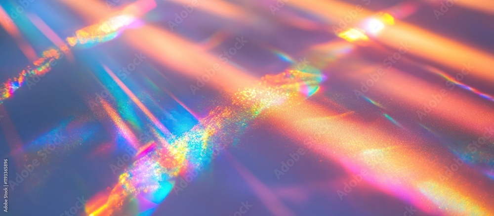 Mesmerizing kaleidoscopic display of vibrant rainbow spectrum with iridescent light refractions and digital abstract patterns