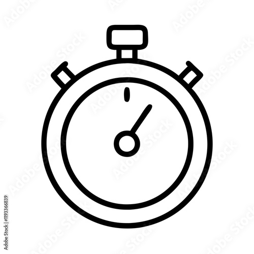 stopwatch icon, stopwatch line art - simple line art of stopwatch, perfect for stopwatch logos and icons and themed design