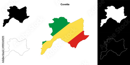 Cuvette department outline map set