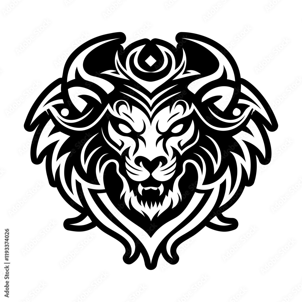 Obraz premium Chimera symbol icon in solid style