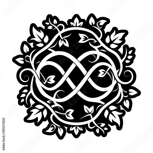 Glyph style icon of eternal vines