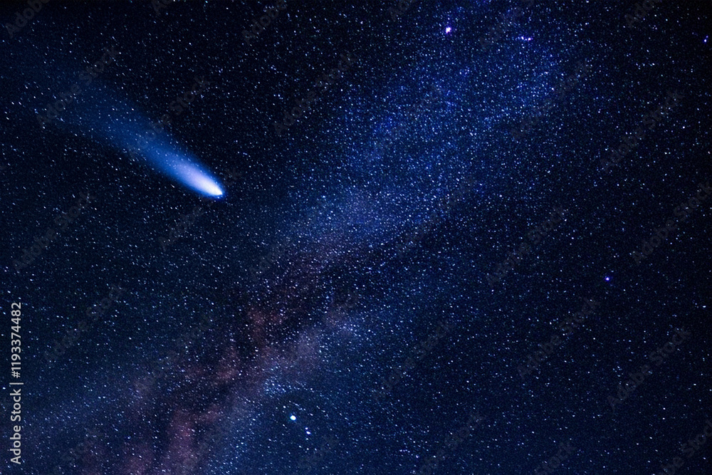 Fototapeta premium Generated Image. Night starry sky, macro.