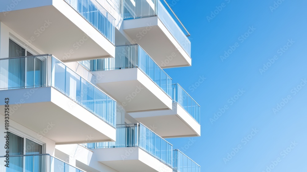 A modern building showcasing a prominent balcony design, featuring multiple levels and distinct architectural elements for enhanced aesthetics and functionality. A modern building showcasing a prominent balcony design, featuring multiple levels and distinct architectural elements for enhanced aesthetics and functionality.