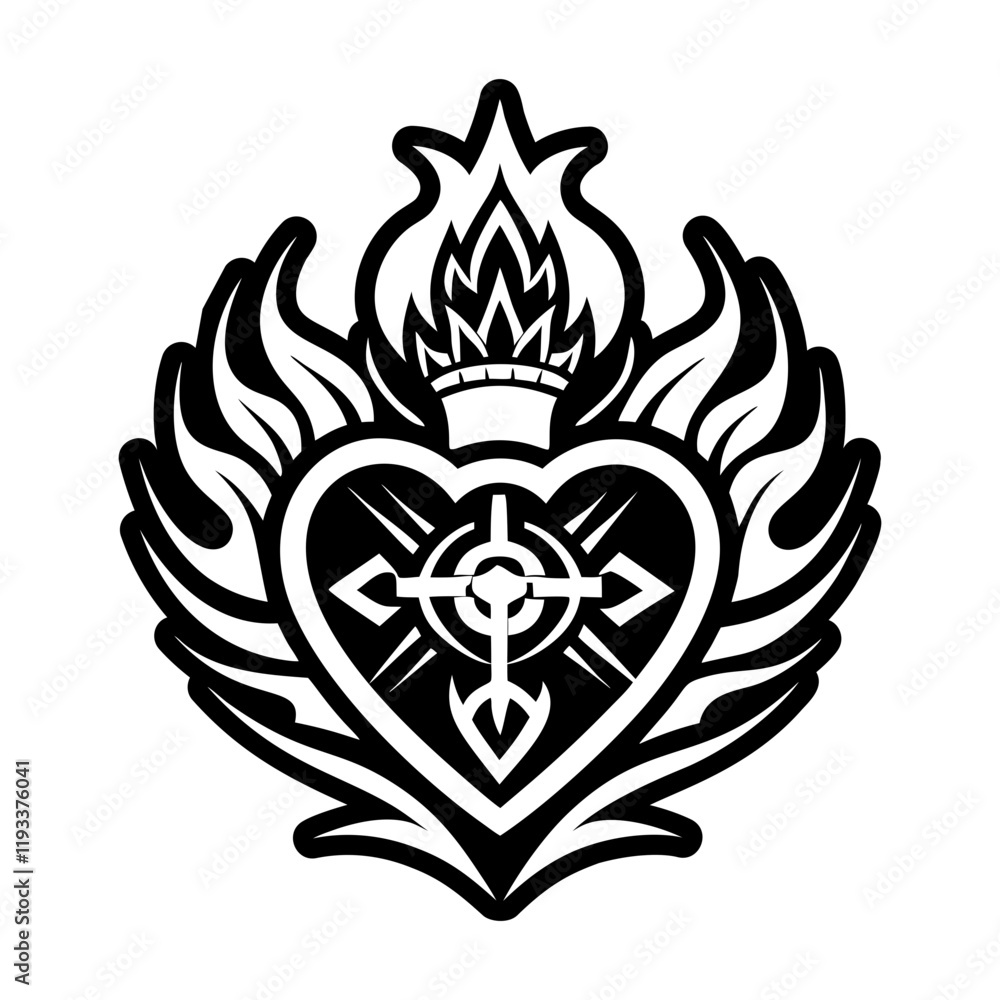 Obraz premium A glyph icon of sacred heart