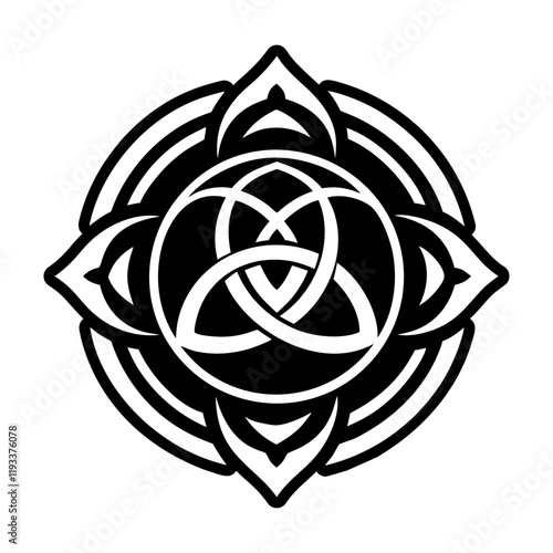 Glyph icon of sacred mandala symbol