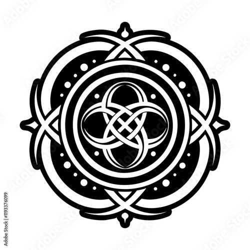 Sacred knot icon designed in solid style