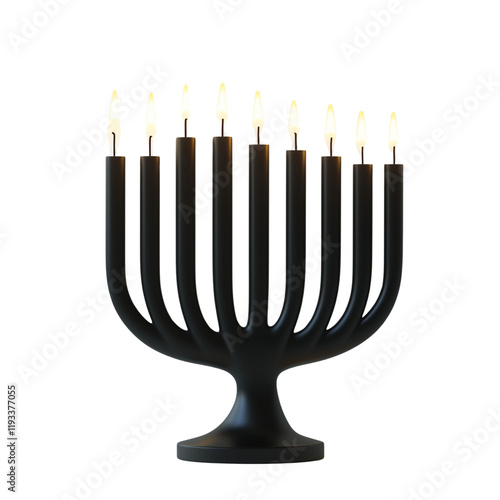 A menorah design isolated on transparent background photo