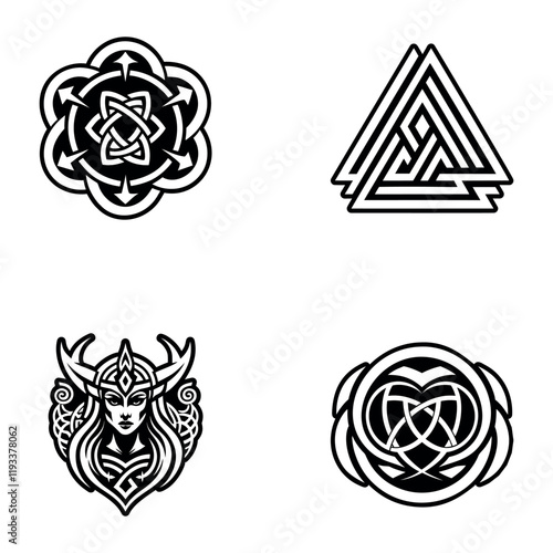 Pack of 04 Eternal Life Glyph Icons 

