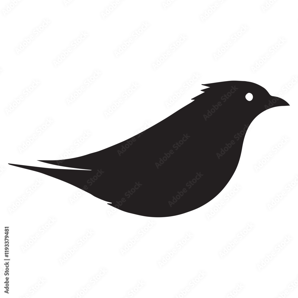 Fototapeta premium Silhouette of a bird on white background 