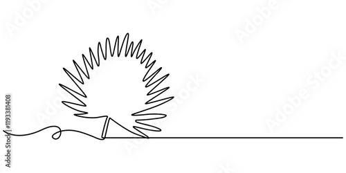 Palmetto Leaves Continuous Line Drawing, One single line drawing palm faux areca leaf vector illustration. Tropical leaves minimalistic style, floral pattern concept for poster, wall decor print, pro.