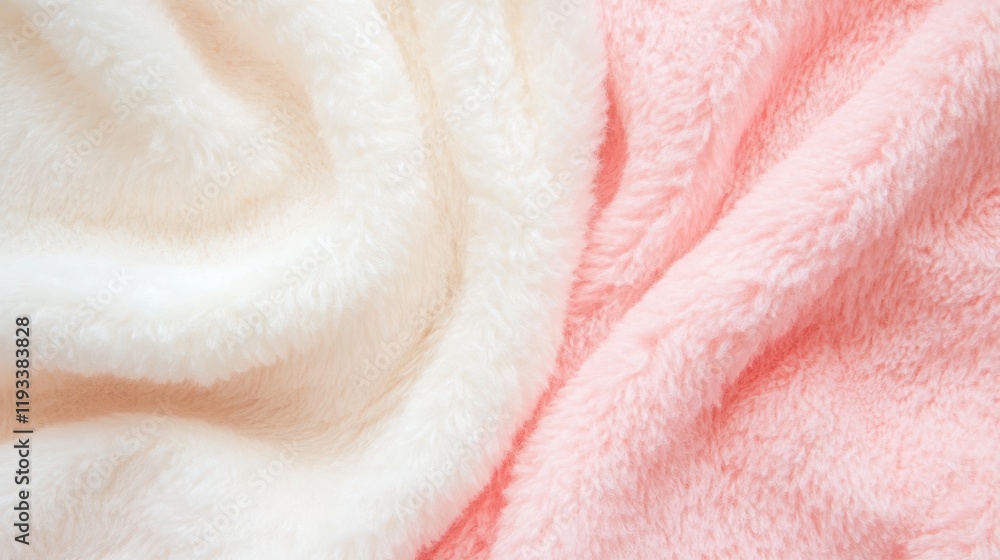 A detailed close-up view of a pink and white blanket set against a clean white background, highlighting its texture and colors. A detailed close-up view of a pink and white blanket set against a clean white background, highlighting its texture and colors.