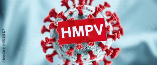 HMPV virus illustration: Understanding microscopic structure and impact of respiratory virus photo