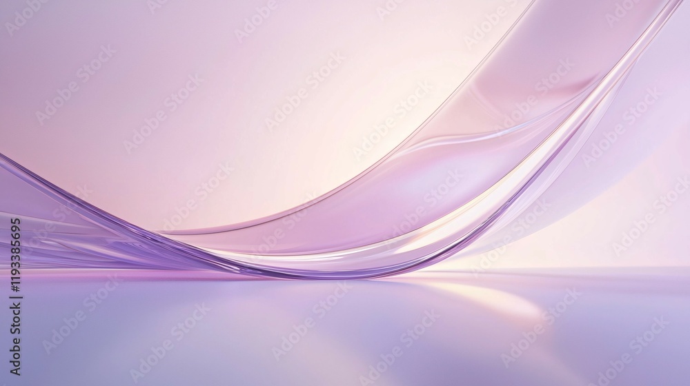 Fototapeta premium Minimal Glass Arch on Subtle Pastel Gradient Background with soft pink and purple tones