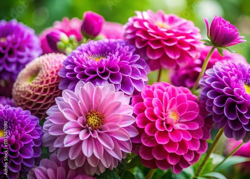 Delicate Pink and Purple Flowers in Bloom, Rule of Thirds Composition