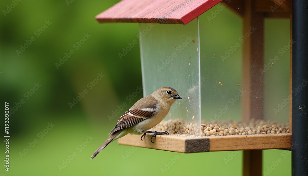 Naklejka premium Bird on a feeder