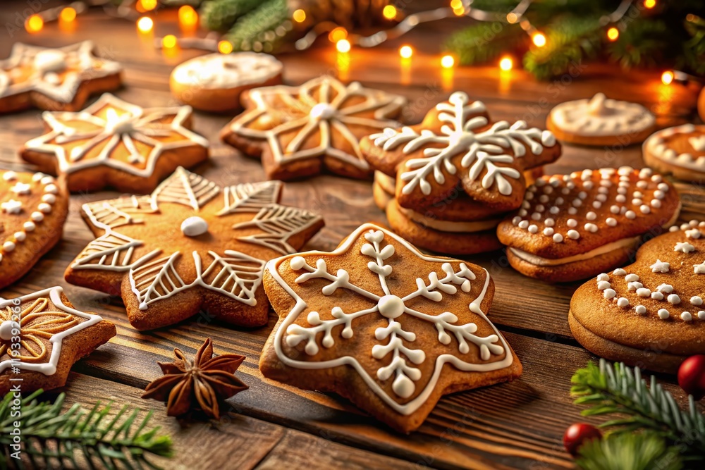 Delicious Freshly Baked Gingerbread Cookies - 4K Hyperrealistic Photo Delicious Freshly Baked Gingerbread Cookies - 4K Hyperrealistic Photo