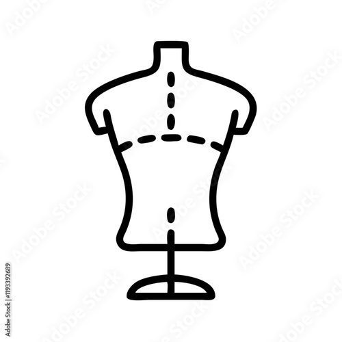 Icon of Tailor’s Mannequin for Sewing and Fashion in Minimalist Style