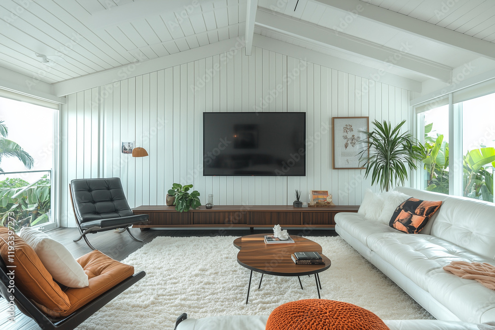 Modern Hawaii High-End Inspired Living Room with Tropical Aesthetic and Luxurious Decor