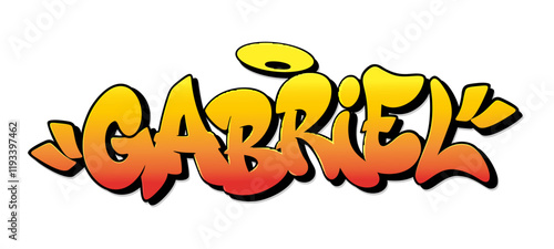Gabriel name in graffiti style. Vector illustration.