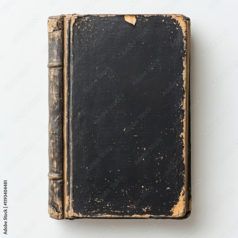 An antique book with a black cover rests elegantly on a clean white surface, showcasing its timeless appeal and rich history. An antique book with a black cover rests elegantly on a clean white surface, showcasing its timeless appeal and rich history.