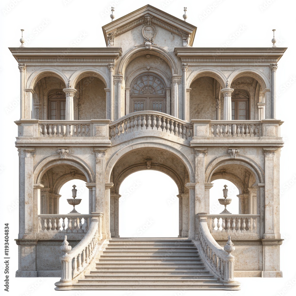 A detailed view of an impressive building featuring an elegant staircase and a stunning fountain, showcasing architectural beauty and design. A detailed view of an impressive building featuring an elegant staircase and a stunning fountain, showcasing architectural beauty and design.