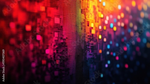 Wallpaper Mural Mesmerizing abstract digital art with a kaleidoscopic futuristic design featuring vibrant neon lights dazzling pixel patterns and a dynamic energy filled visual composition Torontodigital.ca