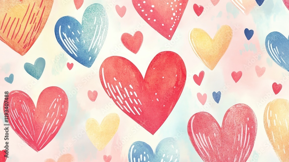 whimsical Valentines Day card with playful heart patterns, soft pastel colors, and a lighthearted whimsical Valentines Day card with playful heart patterns, soft pastel colors, and a lighthearted