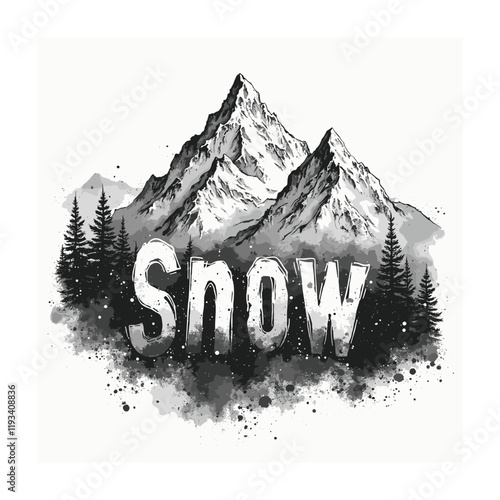 Mountain vector illustration on white background