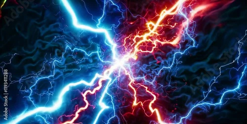 Powerful electric lightning energy burst